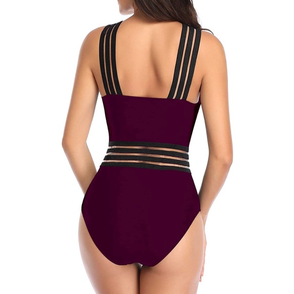 🎉HP | Tempt Me ✨Criss-Cross Front Mesh Swimsuit - Picture 6 of 10